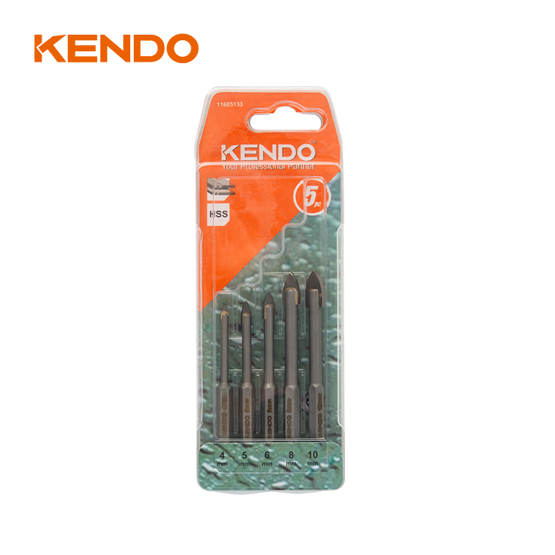 مجموعة رؤوس مثقاب زجاجية مكونة من 5 قطع، سداسية. تغيير سريع شانك