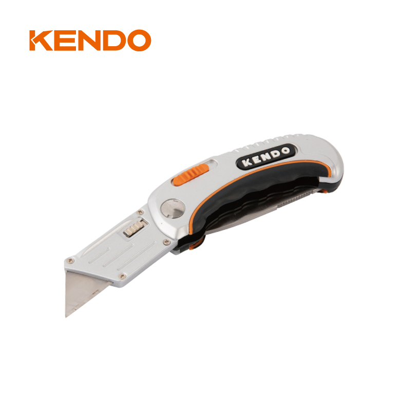 سكين من سبائك الزنك عالي الجودة ذو شفرة مزدوجة قابلة للطي مع شفرة قابلة للسحب للوظائف المتعددة