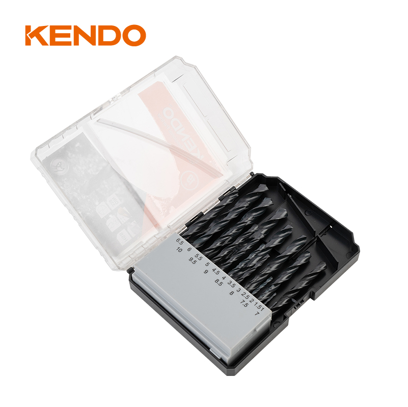 19 قطعة من رؤوس المثقاب HSS الملتوية، مطلية باللون الأسود