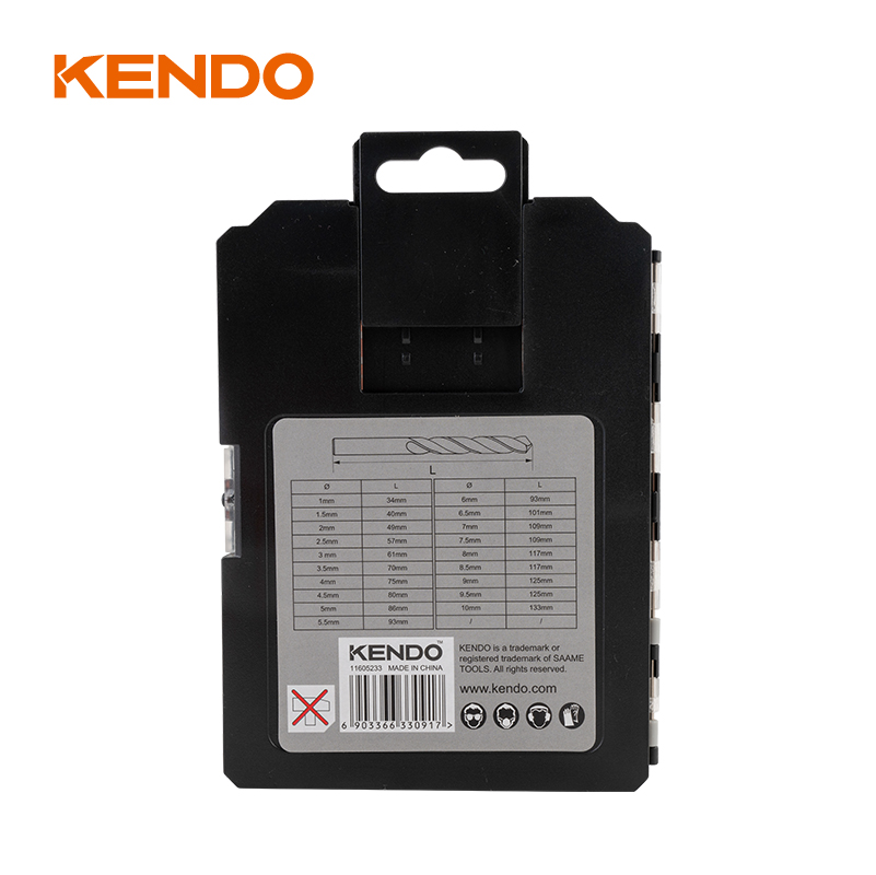 19 قطعة من رؤوس المثقاب HSS الملتوية، مطلية باللون الأسود