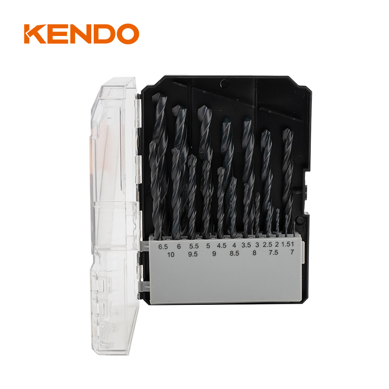 19 قطعة من رؤوس المثقاب HSS الملتوية، مطلية باللون الأسود