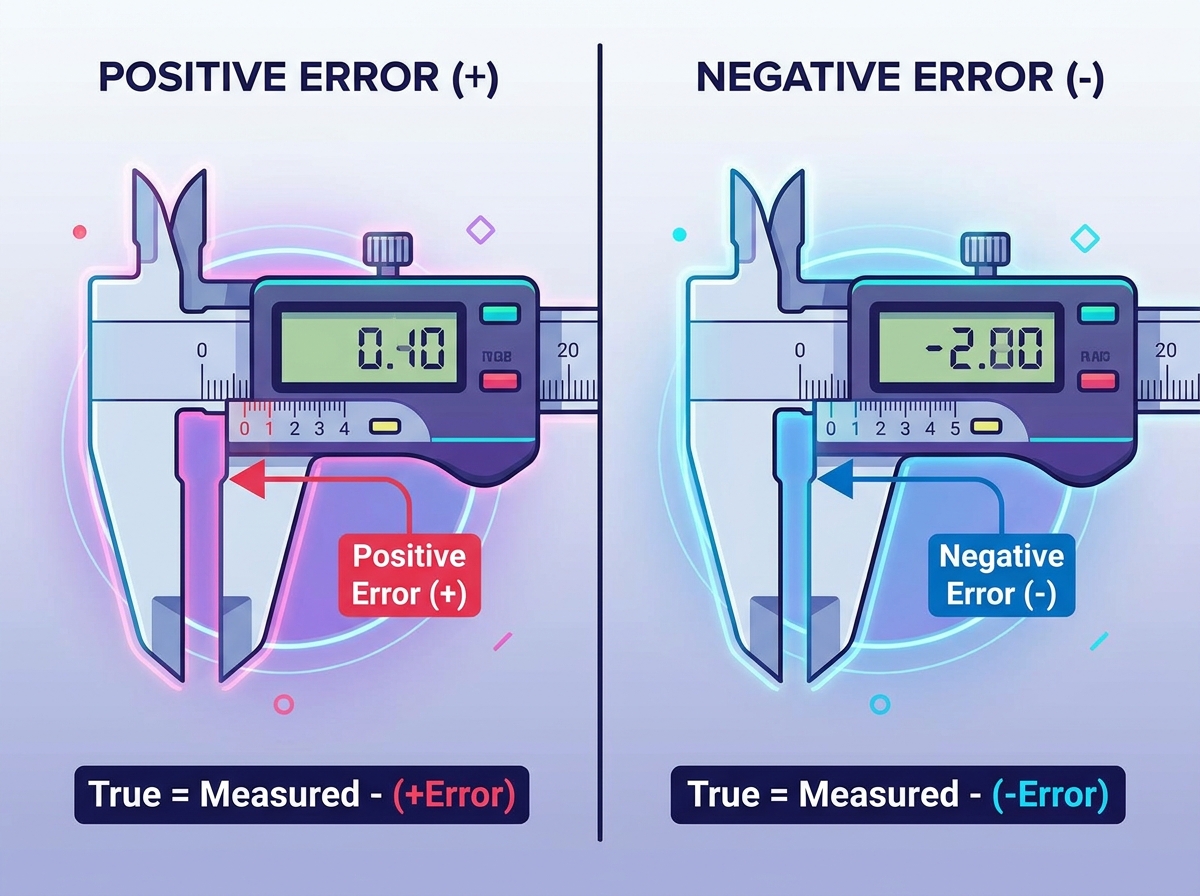 عملية التحقق من الأخطاء وتحديد الهوية من Vernier Caliper Zero